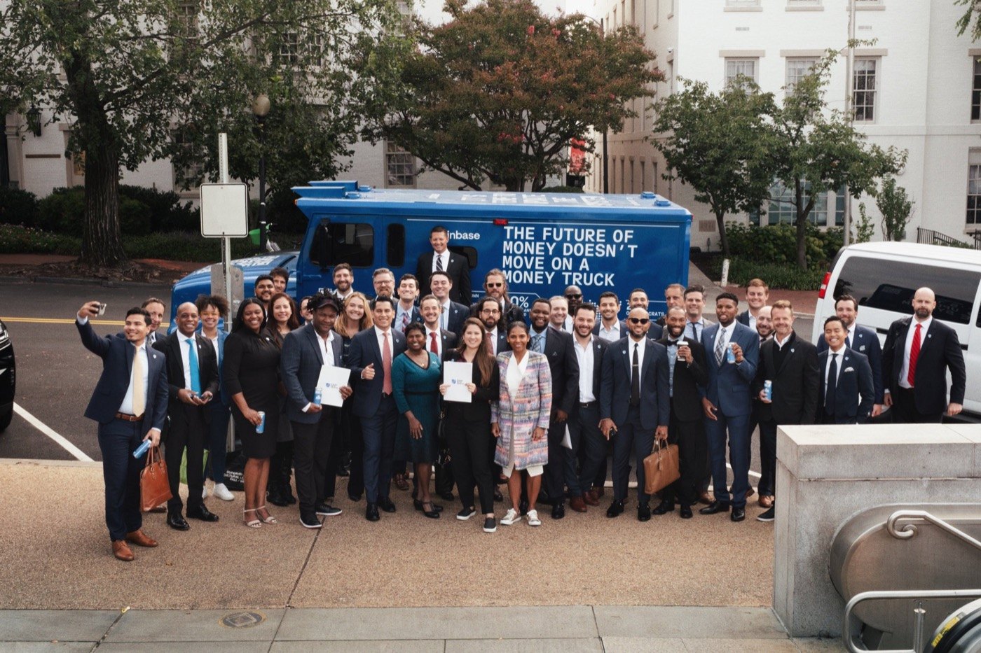 The cohort with the Stand With Crypto truck in Washington